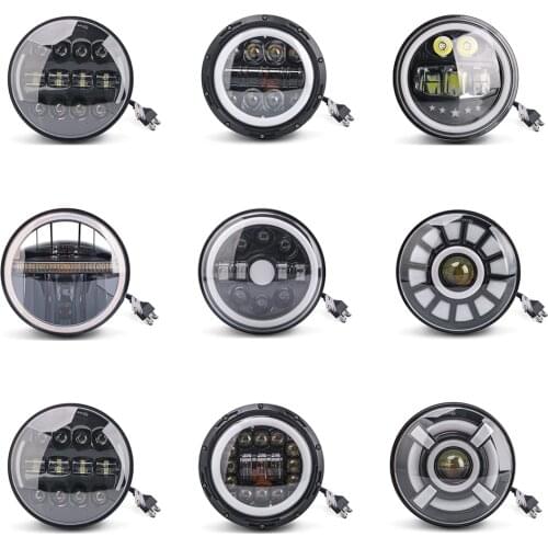 7Inch LED Headlights Bulb Motorcycle/Car With DRL Driving Turn Signal Lights Hi/Lo Halo Angel Eye For suzuki samurai Jeep 12/24V