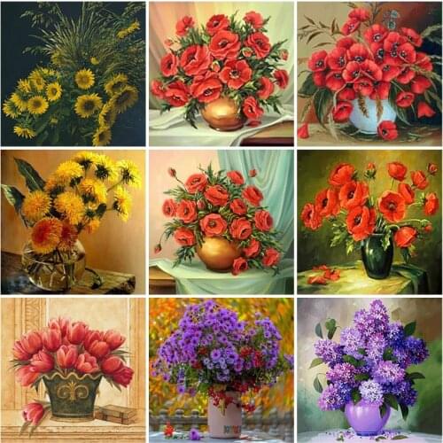 Diy Floral 5D Diamond Painting Full Square Drill Cross Stitch Flower Diamond Embroidery Mosaic Home Decor Wall Art Gift