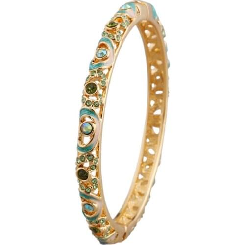 Han edition hollow-out enamel cloisonne bracelet gold-plated jewelry female fashion retro bracelet girlfriend a gift