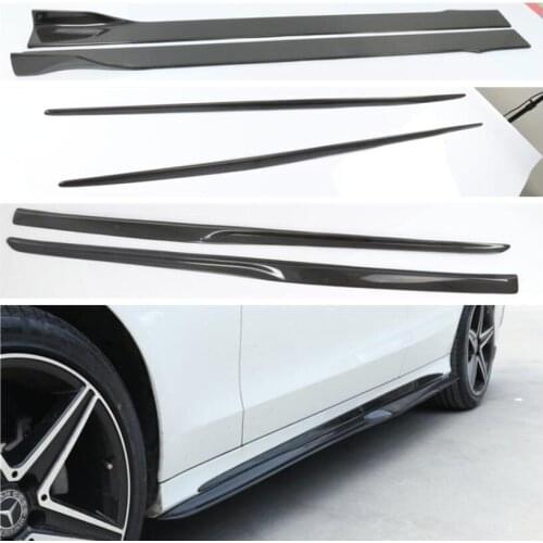 REAL CARBON FIBER SIDE BODY SKIRTS LIP COVER FOR Mercedes-Benz W205 C Class SEDAN 4DOOR C180 C200 C260 C300 2015-2022