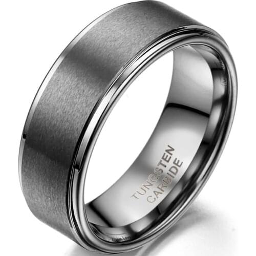 BONISKISS Fashion 8mm Tungsten Carbide Ring Mens Womens Wedding Band Women Engagement Rings Mens Jewelry dropshipping