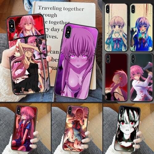 Anime Future Diary Mirai Nikki Phone Case Cover Hull For iphone 5 5s se 2 6 6s 7 8 12 mini plus X XS XR 11 PRO MAX black art