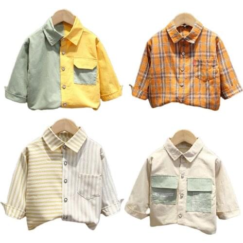 Childrenswear Boys' Long-sleeved Shirt 2020 Chichi KIDS Jacket Boy Korean-style Spring and Autumn Small CHILDRENS Shirt Piece