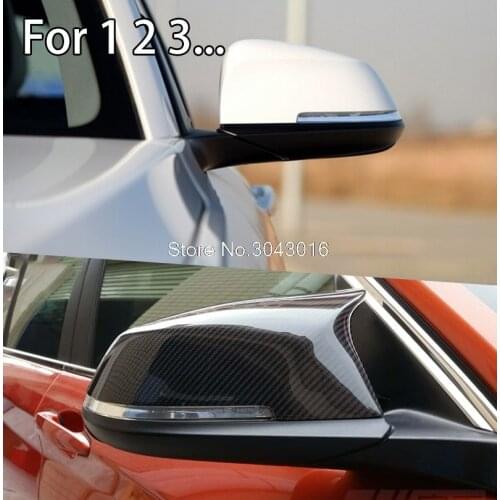 For BMW 1 2 3 4 X Series F20 F21 F22 F23 F30 F31 F32 F33 F36 X1 E84 M3 M4 Look Carbon Fiber Rear View Mirror Cover & Gloss black