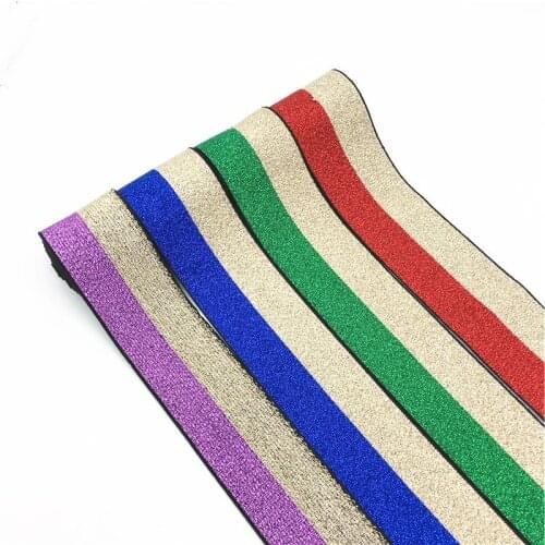 40mm Gold Silver Stripe Elastic Bands Elastic Ribbon Clothing Bags Trousers Elastic Rubber Webbing DIY Sewing Accessories 1Meter