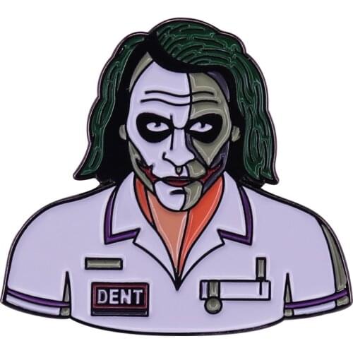 Dark Knight Nurse Enamel Pin Joker costume Brooch White Uniform Badge Halloween Cosplay Accessory