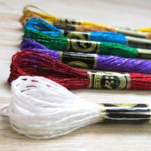Brand New Practical 8m 12 Strands DIY Matellic Color Embroidery Floss Cross Stitch Embroidery Thread Floss Sewing Skeins Craft