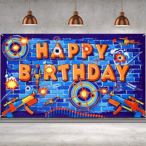 Dart War Happy Birthday Background Target Shooting Photography Backdrop For Dart Battle Birthday Party Decoration Supplies