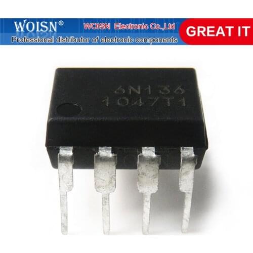 5pcs/lot 6N136 DIP-8 SMD-8 photoelectric coupler new and original
