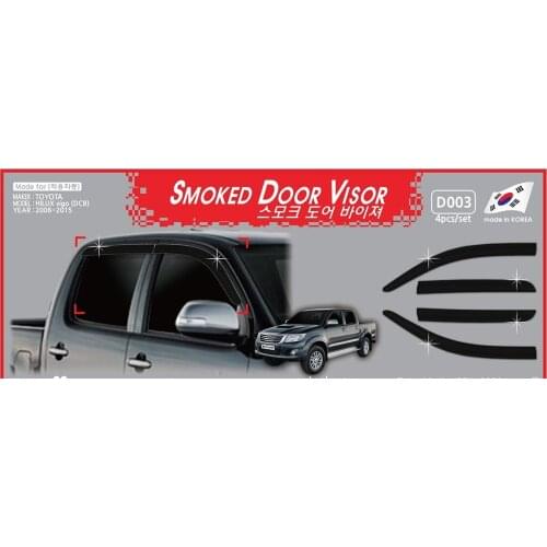 Chrome Door Visor Side Window Deflector Shade Sun Rain Shield Silver Trips Eaves for Toyota Hilux Vogo