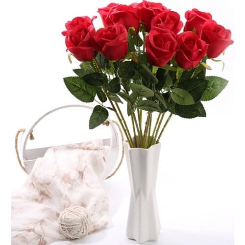 1pcs Artificial Rose Flowers Decorative Fake Floral Bouquets Fake Rose Flower Bridal Bouquet Wedding Decoration Party Home Decor