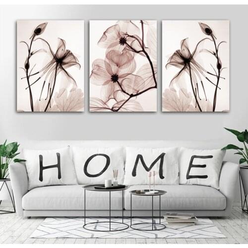 Triptych full diamond paintings Transparent flowers,Stitch Cross,full Square Round diamond Embroidery sale for Living room decor