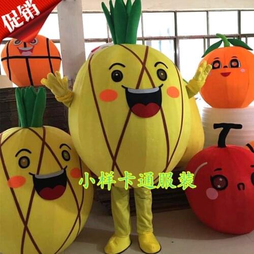 Fruit Cherry Pineapple Mascot Costume Cartoon Character Mascot for Party Halloween Carnival Birthday Cosplay Fancy Apparel