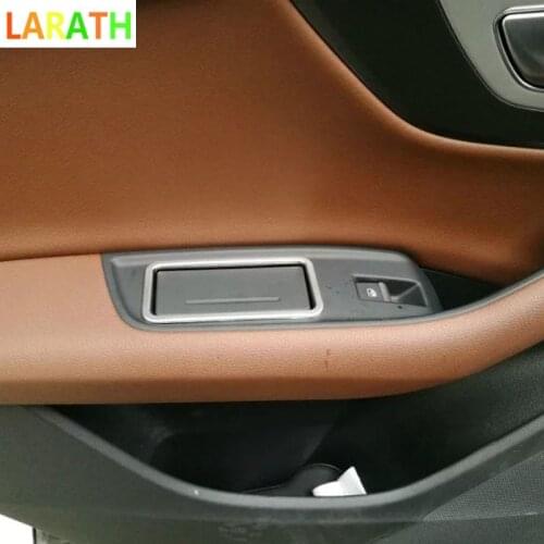 Left-driving ABS Chrome Cigarette Box Cover For Audi Q7 2016 2017 Car Interior Decoration Accessories 2pcs