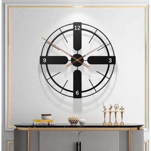 Retro Wrought Iron Wall Clock, Mute Clock for Home Living Room Decoration, Round Roman Wall Sticker Wall Clock