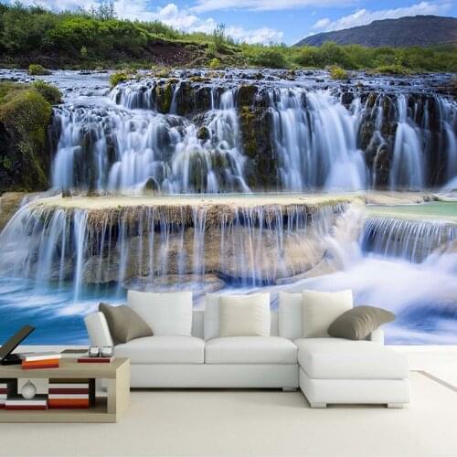 Waterfall Scenery Custom 3D Photo Wall Paper For Kitchen Restaurant Study Room Bedroom Background Waterproof Mural Art Wallpaper