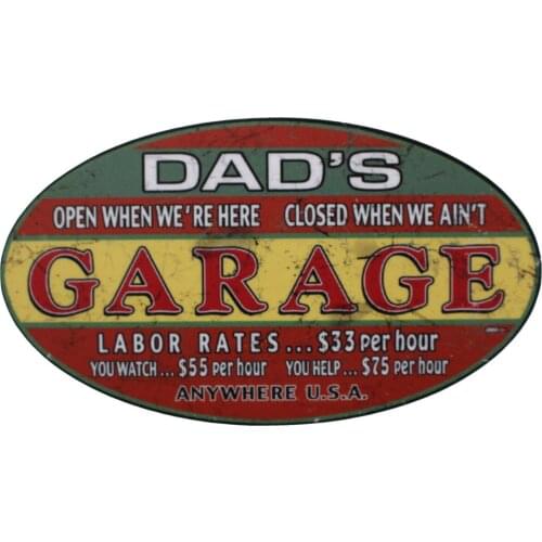 Customizable Dads Garage Old School Motorcycles Sticker Cafe Racer Retro PVC Decal 13*13cm