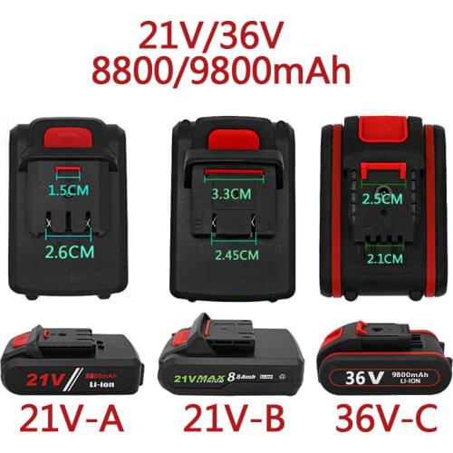 New 21V 36v 9800mah Electric drill tool rechargeable lithium battery electric screw driver electric drill Li-ion battery