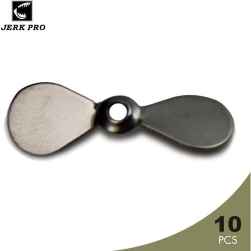 JERK PRO 10PCS Prop Blade Custom Whistler Jigs Stainless Steel Fly Propeller Spin Fishing Lure Blades For Topwater Plug