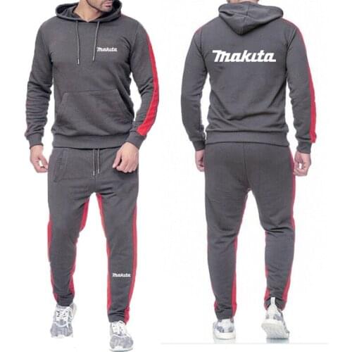 2021 Makita 2 Pieces Sets Tracksuit Mens Hooded Sweatshirt+pants Pullover Casual Mana Suit Hoodies Sportwear Comfortable Suit