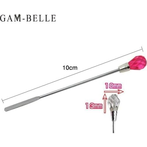 GAM-BELLE 1PCS Nail Art Stirring Rod Tools For Acrylic Powder Liquid UV Gel Stainless Steel Handle Stir Stick Nail Art Pen