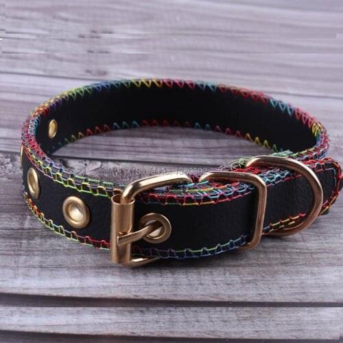 Top Quality Hot Fashion PU Leather Pet Dog Collars Comfortable Adjustable Strap Buckle Dog Collars pet leash