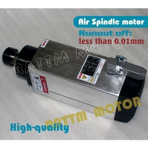 Quanlity Square 6KW Air cooled spindle motor ER32 18000rpm runout-off 0.01mm 4 Ceramic bearing for CNC Router Engraving Milling