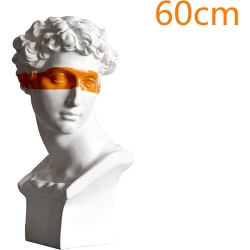 WU CHEN LONG Modern Eye Mask Giuliano de' Medici Apollo Art Sculpture Statue Greek Figurine Resin Crafts Home Decoration R2223