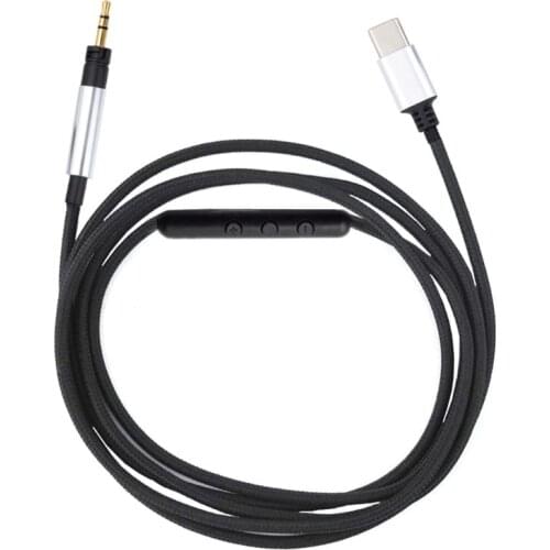 Replacement Audio Cable 3.5 mm to TYPE-C plug For -Sennheiser Momentum Momentum 2.0 Cable Cords With Mic