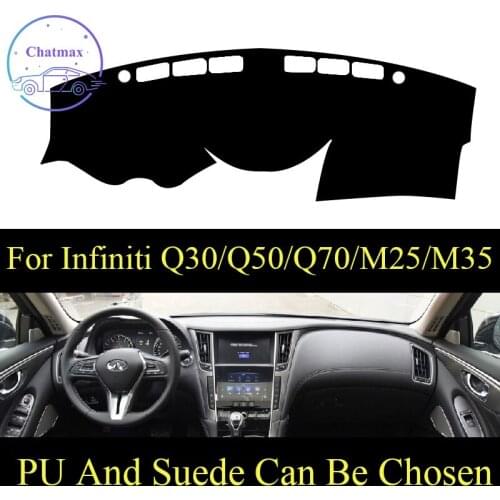 Customize For Infiniti Q30/Q50/Q50L/Q70/Q70L/M25/M35 Dashboard Console Cover PU Leather Suede Protector Sunshield Pad