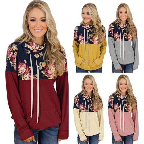 Printed Pile Tie Hat Hoodies Women Sutumn Winter 2020 Fashion Loose Casual European And American Style Pullover Lady Plus Size