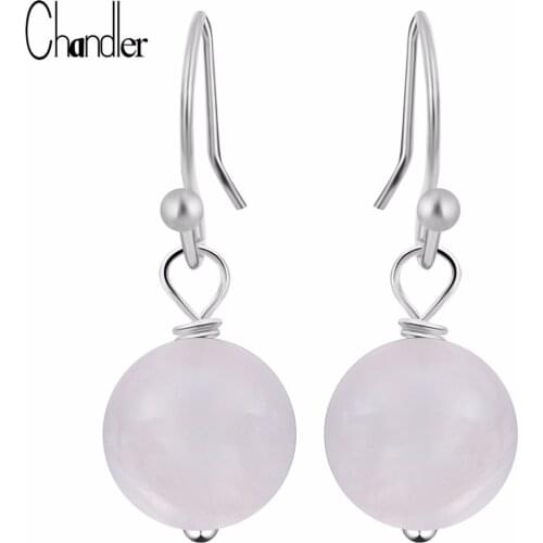 Chandler 8mm Concise Style Original Handmade Stone Grandes Vintage Dangle Earrings For Women Fashion Jewellery Female Bijoux