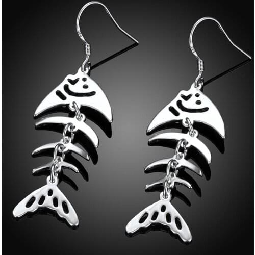 Brightly EU Fashion Fish Shape Drop Earrings With Silver Plated Earring for Women Party Fashion Jewelry Drop Shipping Wholesale