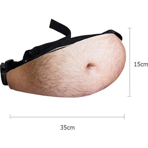 Woman Belly Pockets Belt Bag PU Novelty Men Beer Belly Waist Bag Travel Phone Anti-theft Organizer Waist Package