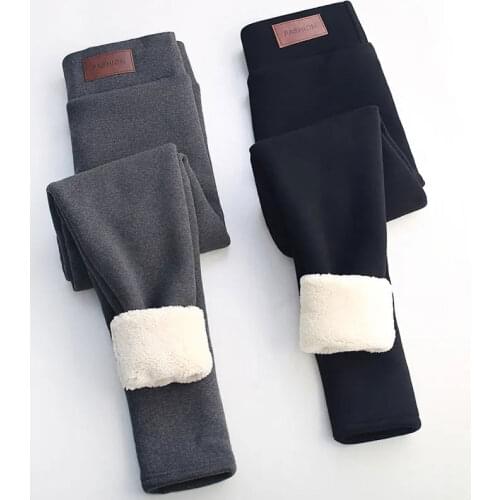 Winter Thick 800g Warm Wool Leggings Women Slim Cotton High Waist Stretch Pants Workout Casual Basic Plus Size Seamless Leggings