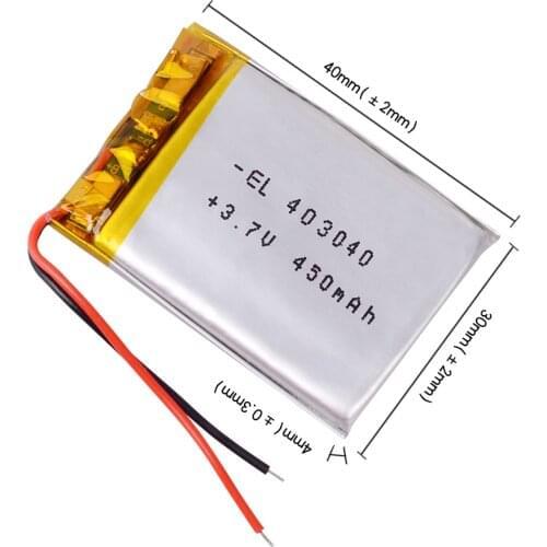 10pcs/Lot 403040 3.7V 450mAh Polymer Li-ion Battery For bluetooth headset Bracelet pen DVR GPS PSP PDA toys headephone mp3 mp4
