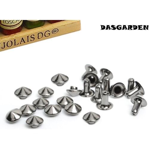 1000sets 10mm wholesale Black Metal Cone Rivets Studs Spots Nailhead Spikes Clothes Garment Rivets For clothing Bag