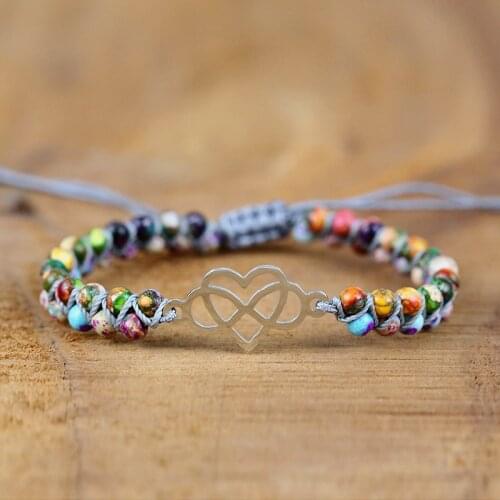 2021 New Semi Precious Stone Gold Tone Reiki Symbol Charm Bracelets Yoga Friendship Lover Jewelry Bijoux Bracelet for Women