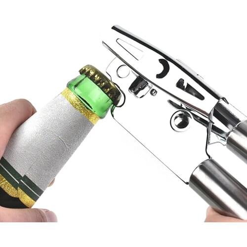 3 In 1 Can Tin Opener Multi Manual Silver Heavy Duty Stainless Edge Kitchen Tool Gadget Cocina Beer Bottles Opening