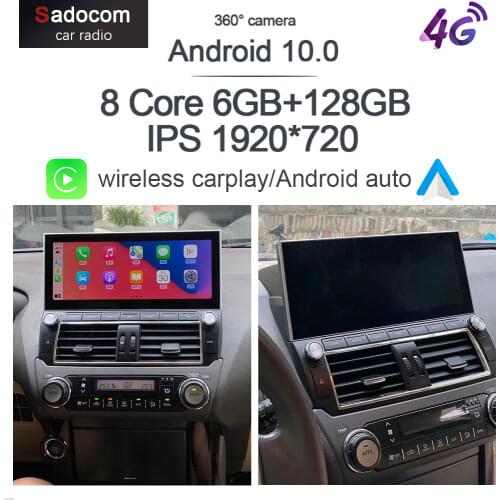 360 Panoramic Carplay 6G+128G Android 10.0 Car DVD Player GPS WIFI Bluetooth RDS Radio For Toyota LAND CRUISER PRADO 2013-2017
