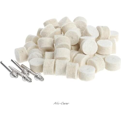 50Pcs 13mm Wool Felt Polishing Buffing Wheel Grinding Polishing Pad 2Pcs 3.15 mm Shanks for Dremel Rotary Tool