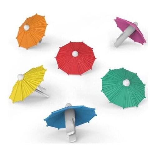 6 PCS Silicone Creative Umbrella Wine Glass Mark Recognizer Hawaiia Party Wine Glass Marker Charms Drinking Cocktail Cup Tag