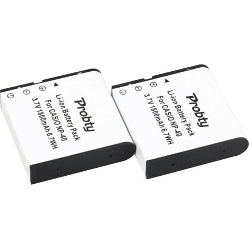 2Pcs 1800mAh NP-40 CNP40 NP40 Digital Camera Battery for Casio EX-Z30/Z40/Z50/Z55/Z57/Z750 EX-P505/P600/P700 PM200 Battery