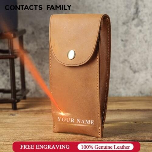 CONTACTS FAMILY Genuine Leather Watch Storage Pouch Holder Watch Protect Soft Bag Watch Collect Boxes Case For Apple Watch Gift