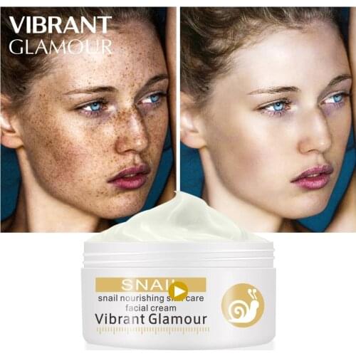 VIBRANT GLAMOUR Snail Face Cream Whitening Remove Pigment Spots Brighten Skin Control Oil Anti Wrinkle Anti Aging Skin Care New