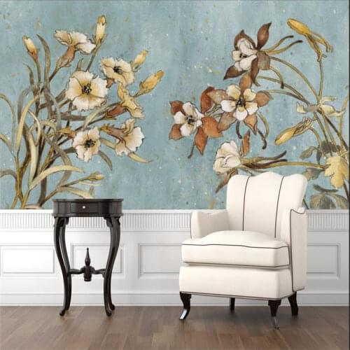 European Retro Vintage 3D Floral Wallpapers for Living Room Bedroom Background Walls 3D Wall Papers Home Decor Papel De Parede