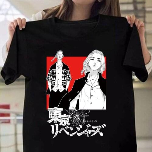 Anime Tokyo Revengers Printed Short Sleeve Mikey Draken T Shirt Tops