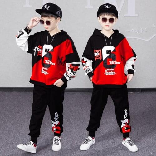Boys Girls Hoodies Clothing Sets Kids Clothes Boys Teens Sweatshirt Pants Children Cotton Spring Fall Outfits 6 8 10 12 14 Years