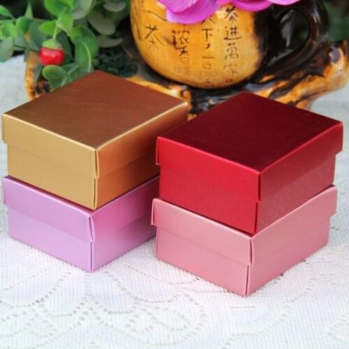 20pcs Rose Gold Aluminum Foil Paper Box Packaging Gold Metallic Gift Boxes With Lids Cardboard Jewelry Box Wedding Favor Boxes