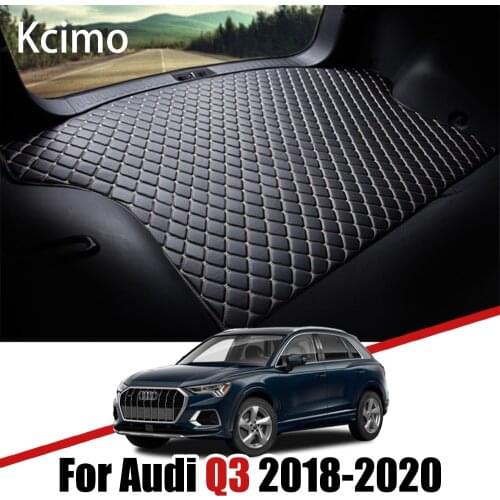 Leather Car Trunk Mat For Audi Q3 F3 2018 2019 2020 5 Door Sportback Trunk Boot Mat Liner Pad Cargo pad Carpet Tail Cargo Liner